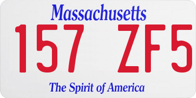 MA license plate 157ZF5