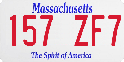 MA license plate 157ZF7