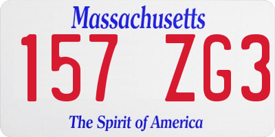MA license plate 157ZG3