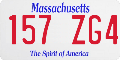 MA license plate 157ZG4