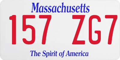 MA license plate 157ZG7