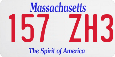 MA license plate 157ZH3