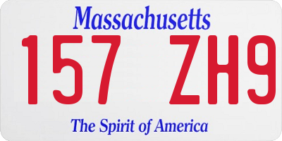 MA license plate 157ZH9