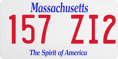 MA license plate 157ZI2