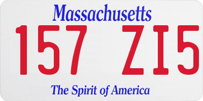 MA license plate 157ZI5