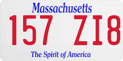 MA license plate 157ZI8