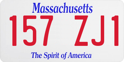 MA license plate 157ZJ1