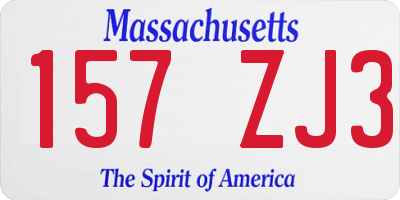 MA license plate 157ZJ3