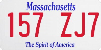 MA license plate 157ZJ7