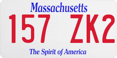 MA license plate 157ZK2