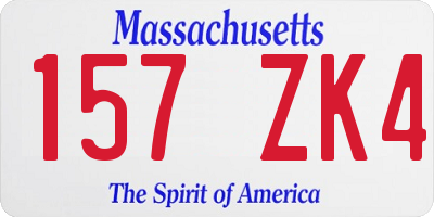 MA license plate 157ZK4
