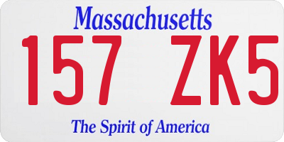 MA license plate 157ZK5