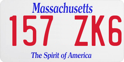 MA license plate 157ZK6