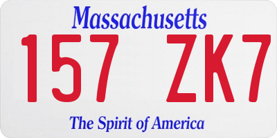 MA license plate 157ZK7