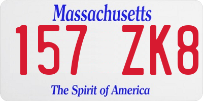 MA license plate 157ZK8