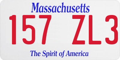 MA license plate 157ZL3