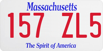 MA license plate 157ZL5