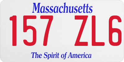 MA license plate 157ZL6