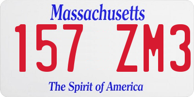 MA license plate 157ZM3
