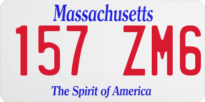 MA license plate 157ZM6