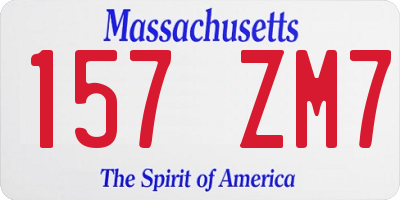MA license plate 157ZM7