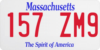 MA license plate 157ZM9