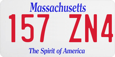 MA license plate 157ZN4