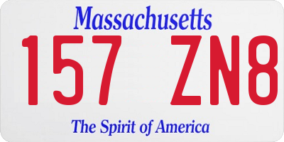 MA license plate 157ZN8