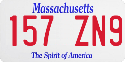 MA license plate 157ZN9