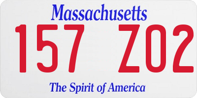 MA license plate 157ZO2