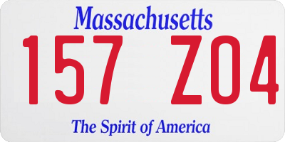 MA license plate 157ZO4