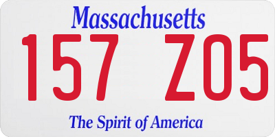 MA license plate 157ZO5