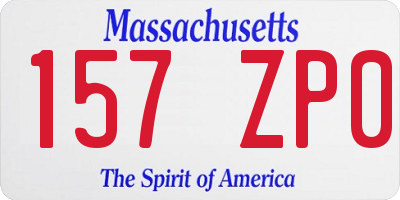 MA license plate 157ZP0