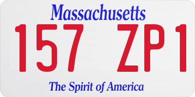 MA license plate 157ZP1