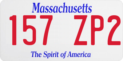 MA license plate 157ZP2