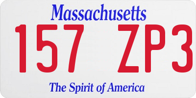 MA license plate 157ZP3
