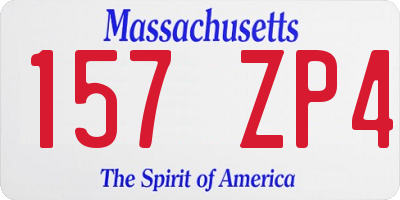 MA license plate 157ZP4