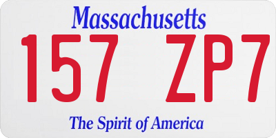 MA license plate 157ZP7