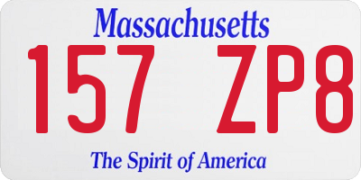 MA license plate 157ZP8