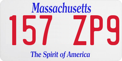 MA license plate 157ZP9