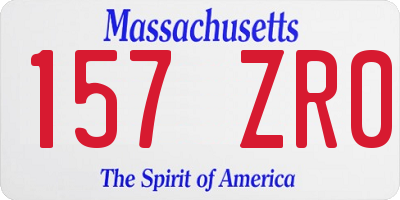 MA license plate 157ZR0