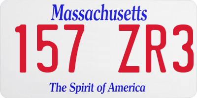 MA license plate 157ZR3