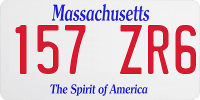 MA license plate 157ZR6