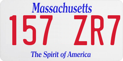MA license plate 157ZR7