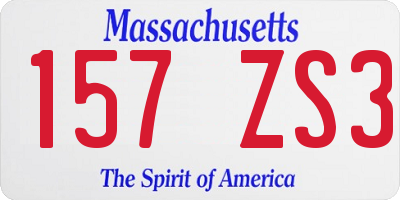 MA license plate 157ZS3