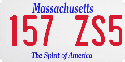 MA license plate 157ZS5