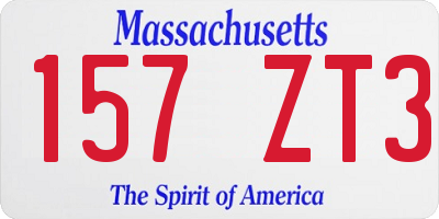 MA license plate 157ZT3