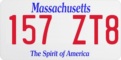 MA license plate 157ZT8