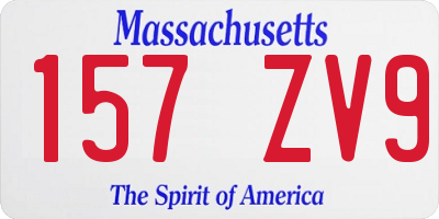 MA license plate 157ZV9