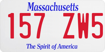 MA license plate 157ZW5
